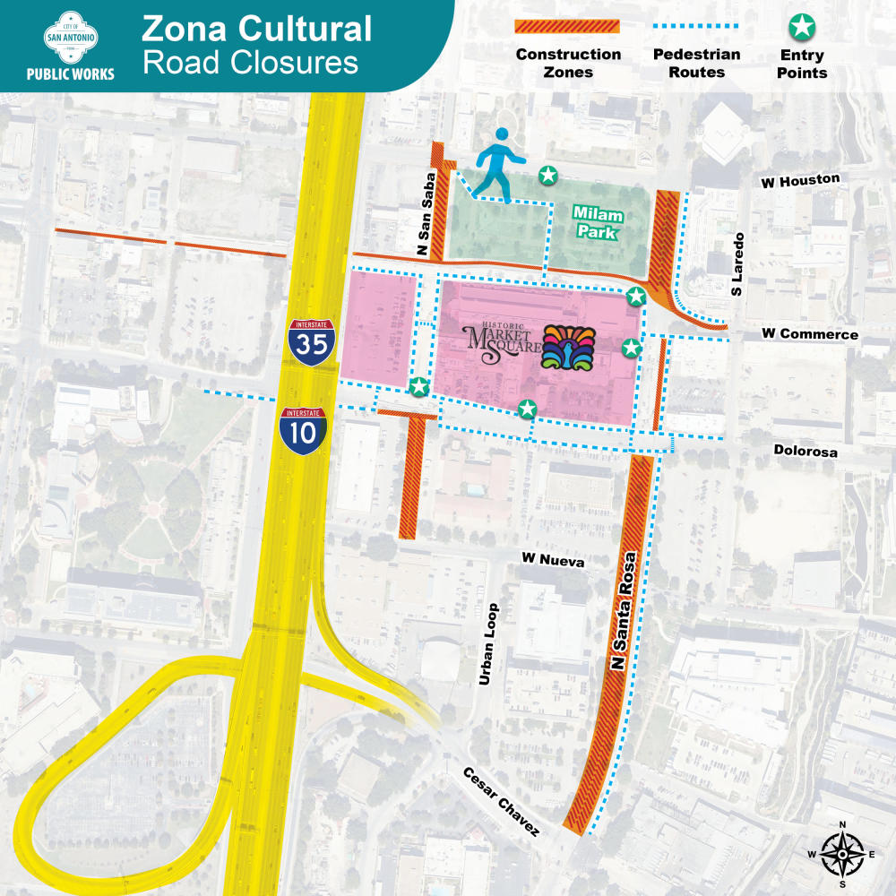 pedestrian map for Zona Cultural construction project
